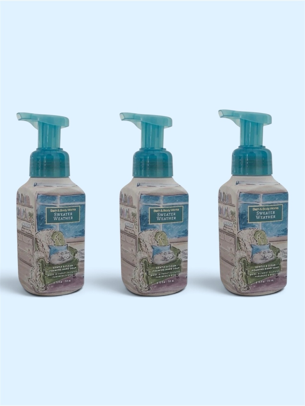 Bath & Body Works Sweater Weather Foaming Hand Soap Set of 3 New 8.75 oz New